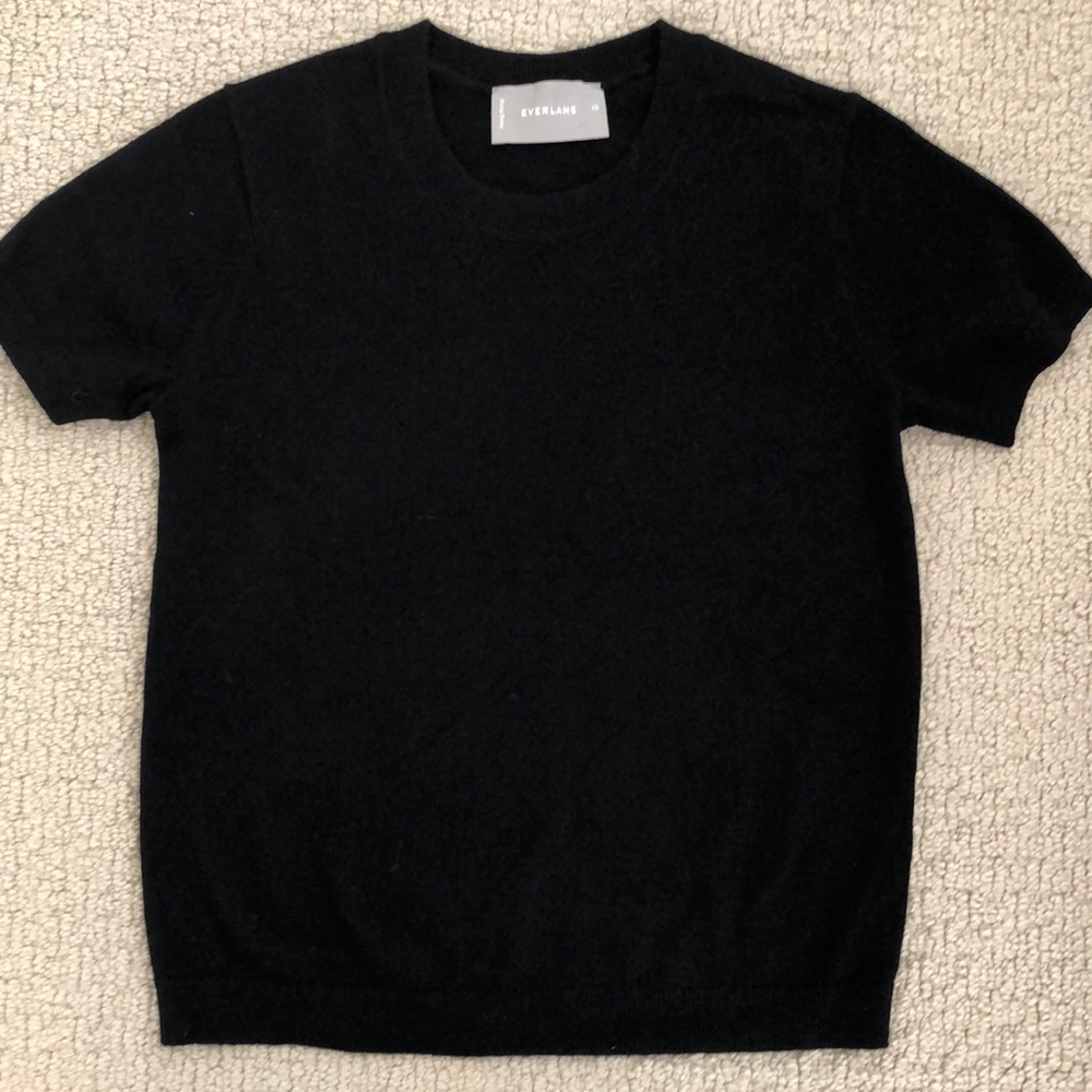 Everlane short sleeved cashmere sweater, XS, black, NWOT